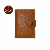 کیف کارت جیبی چرم طبیعی دکمه ای