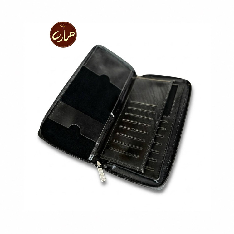 کیف دور زیپ دسته چکی و مدارک چرم طبیعی مدل فرزاد